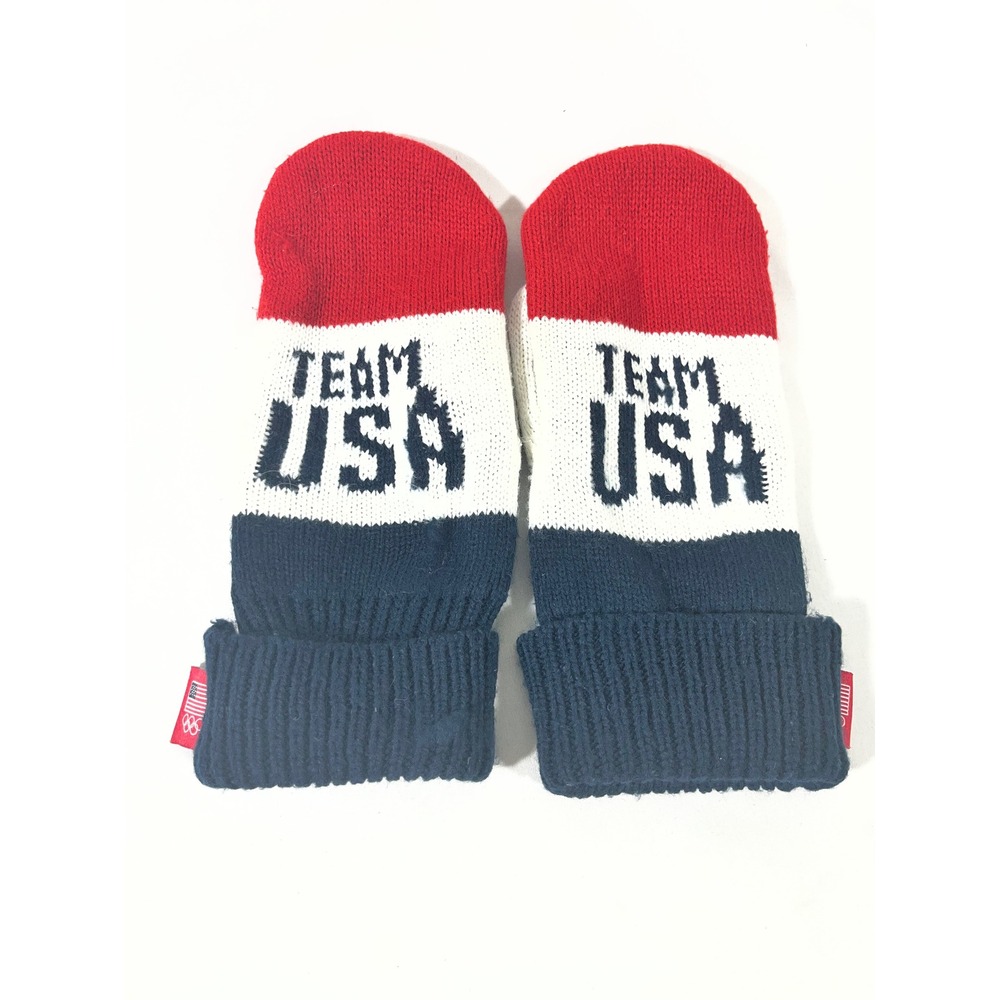 Team USA‎ Olympic Mittens Red White Blue Knit Team Apparel One Size Winter Ski